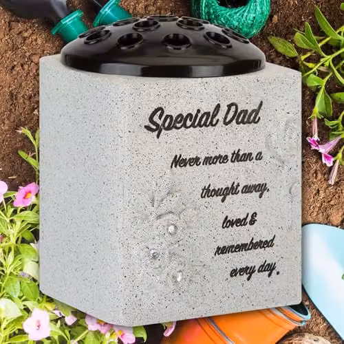 VFM e-Store Memorial Flower Pot Ornament, Grey, W/D/H: 14 x 13.5 x 13.5 cm – 5