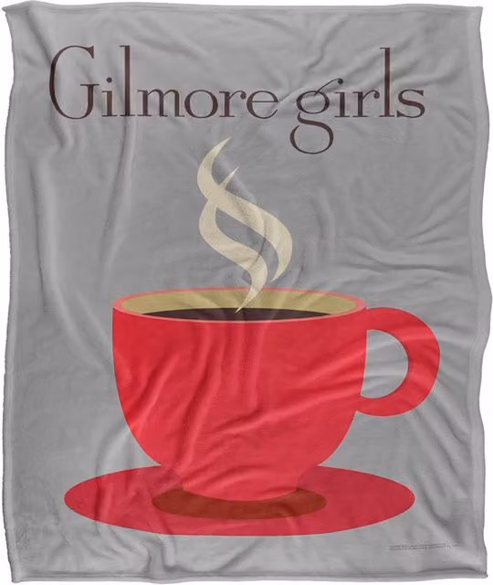 Warner Brothers Gilmore Girls Coffee Silky Touch Super Soft White Throw Blanket W: 152 cm, D: 127 cm