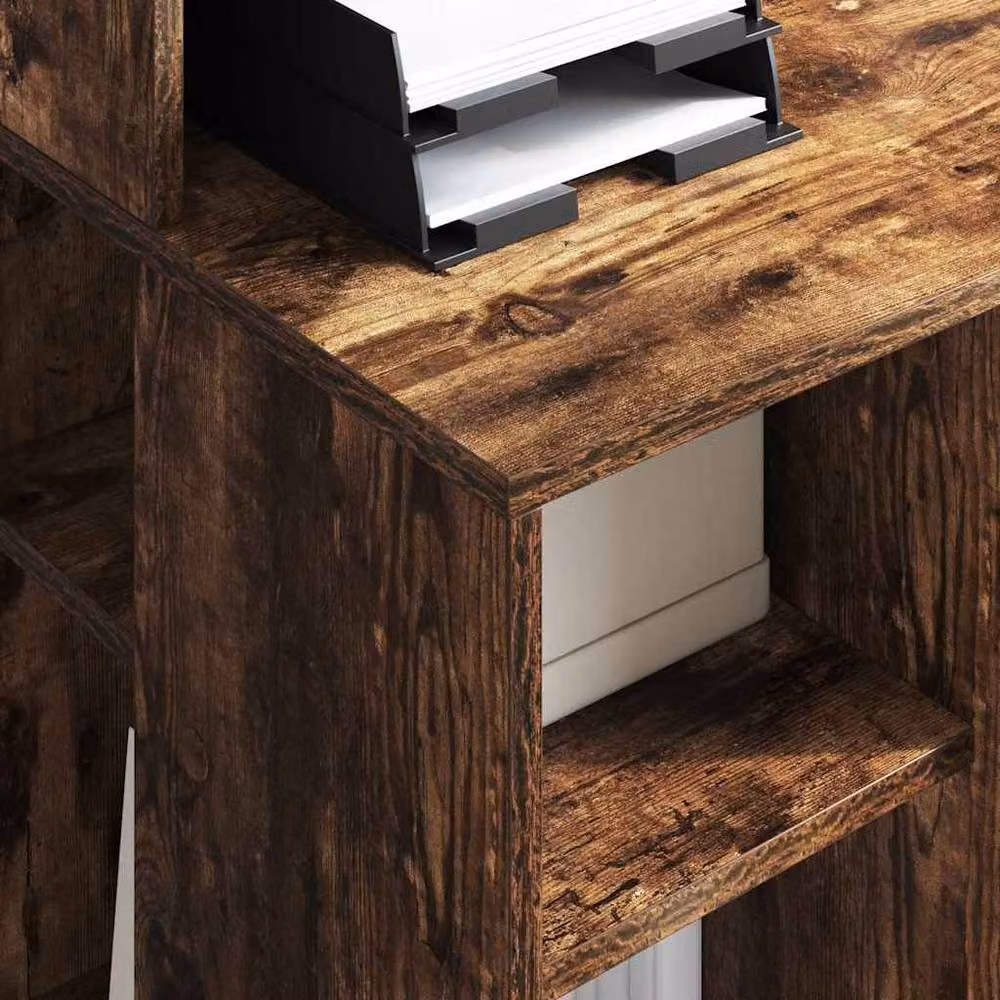 Berkfield Home Modern Writing Desk with Storage in Smoked Oak Brown, W/D/H: 90 x 48 x 101.5 cm – 3