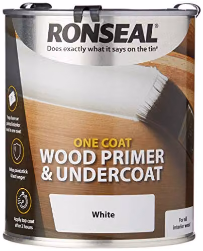 Ronseal One Coat Quick-Drying Wood Primer and Undercoat, 0.75 l, White