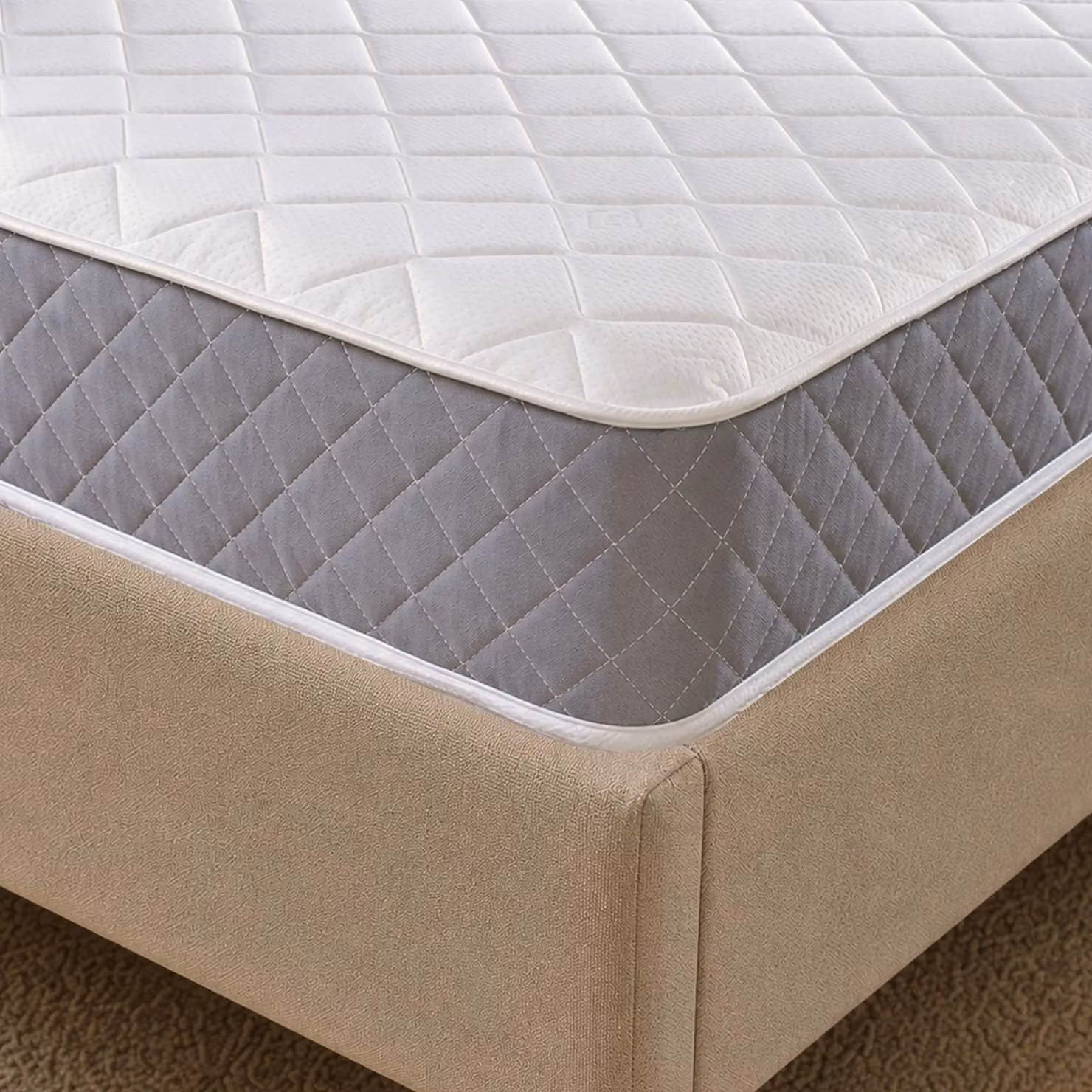 eXtreme Comfort Ltd Diamond Essentials 18cm Bonell Spring Mattress with Cool Touch Cover in White, W/D/H: 90 x 200 x 18 cm – 2