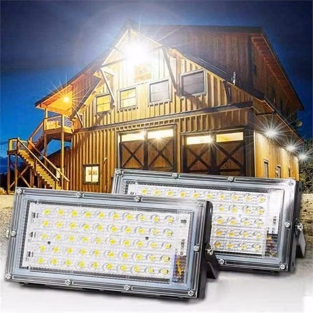 Kelvenix 2X 50W Waterproof LED Outdoor Floodlight in Black with White Light