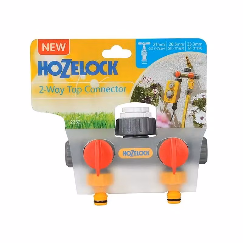 Hozelock 2-Way Tap Connector 1/2 inch to 1 inch BSP with Flow Control – 3