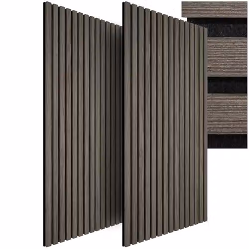 tectake Set of 2 Sound-Absorbing Acoustic Wall Panels with Wood Look and MDF, Grey, W: 120 cm, D: 60 cm, H: 2.1 cm – 1