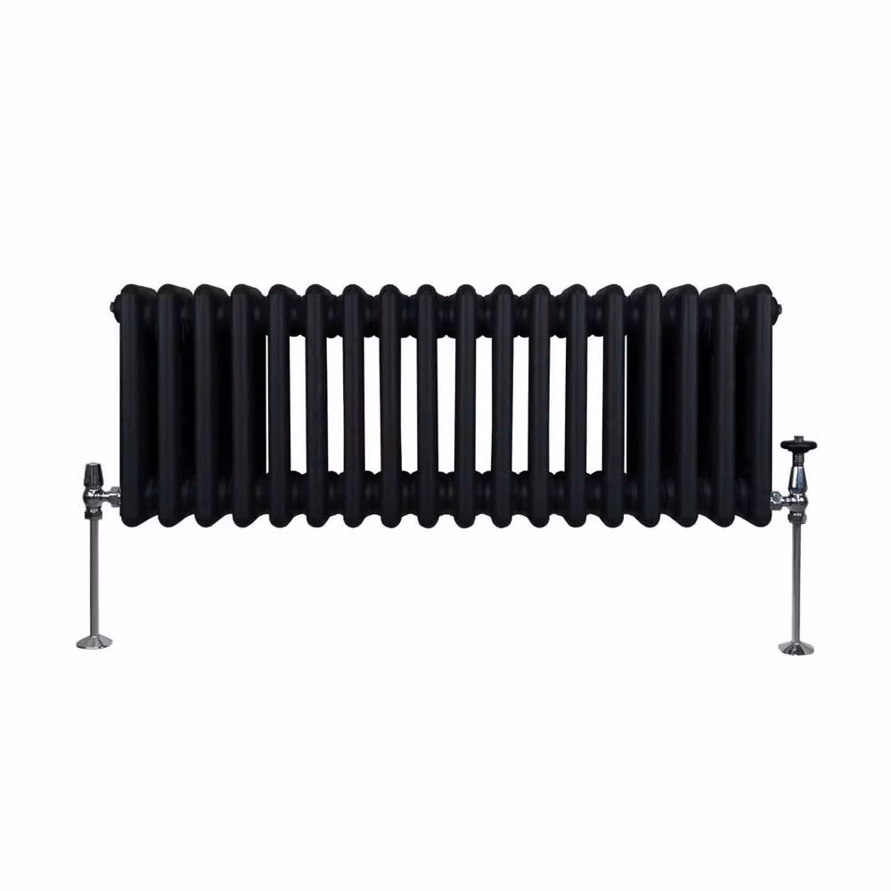 Monstershop Traditional 3 Column Steel Radiator in Black, H: 83.2 cm, W: 30 cm, D: 10 cm – 2