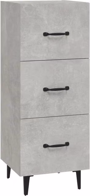 Berkfield Home Sideboard in Concrete Grey, MDF, W/D/H: 34.5 x 34 x 90 cm – 1