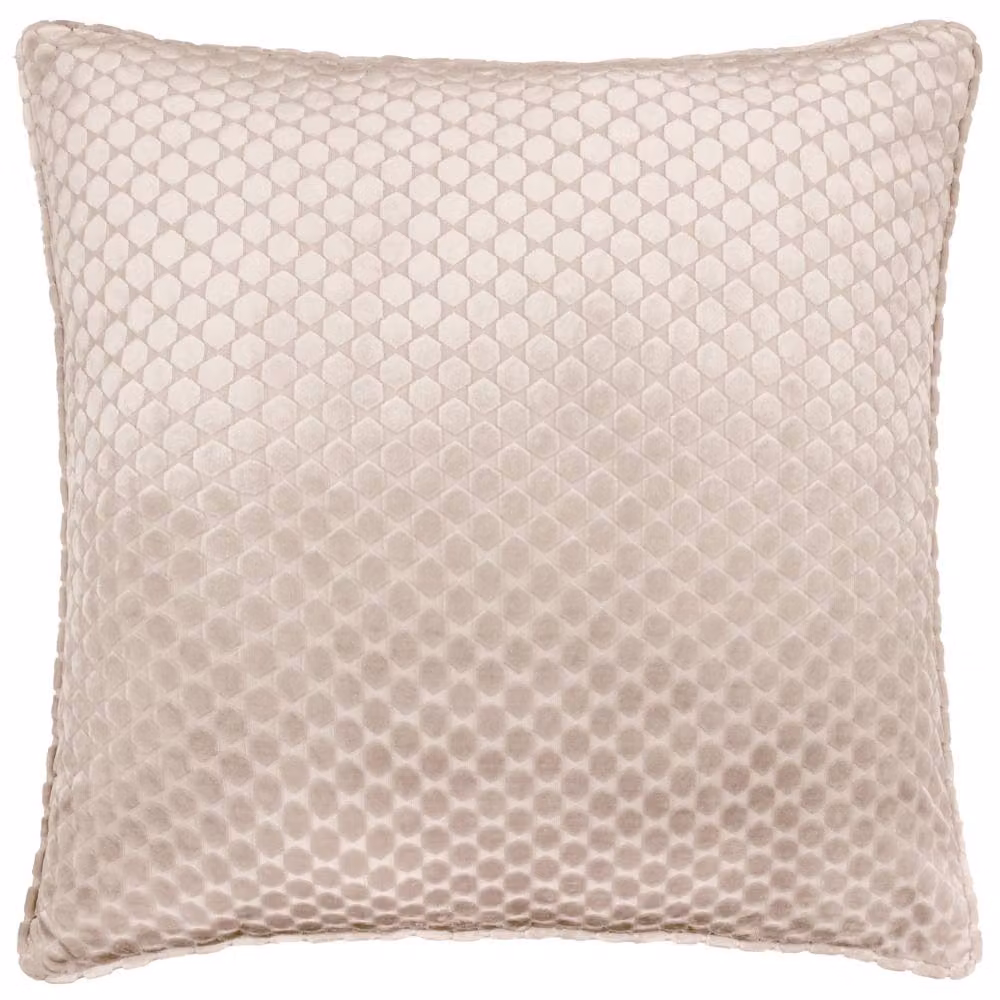 Paoletti Neptune Velvet Square Decorative Cushion in Beige, W/D/H: 50 x 50 x 50 cm – 2