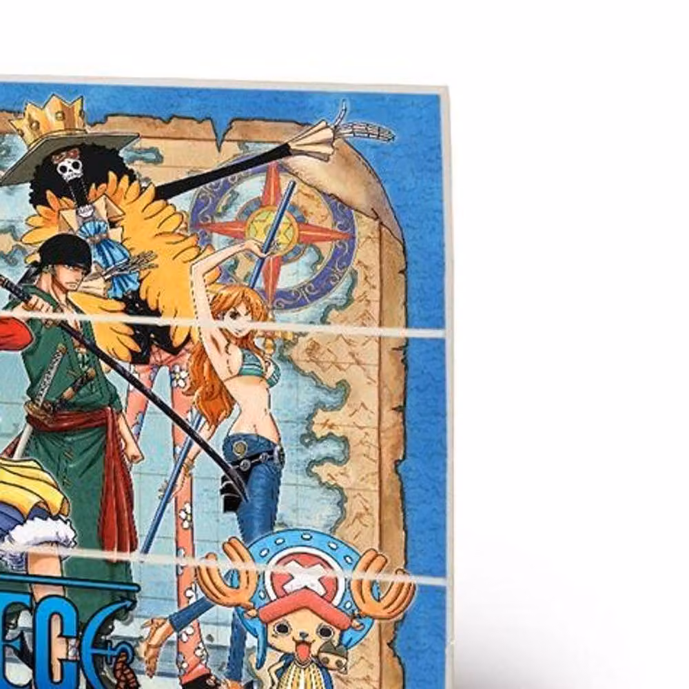 One Piece Straw Hat Pirates Multicolour Map Print Illustration on Wood – 2