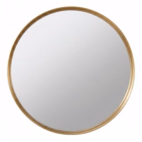 DEENZ Round Gold Aluminium Frame Wall Mounted Mirror, Diameter: 80 cm – 3