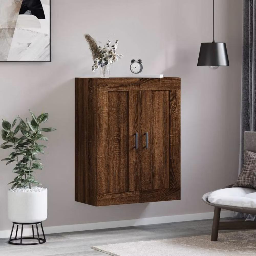 Berkfield Home Wall Mounted Cabinet in Brown Oak, W/D/H: 69.5 x 34 x 90 cm – 3