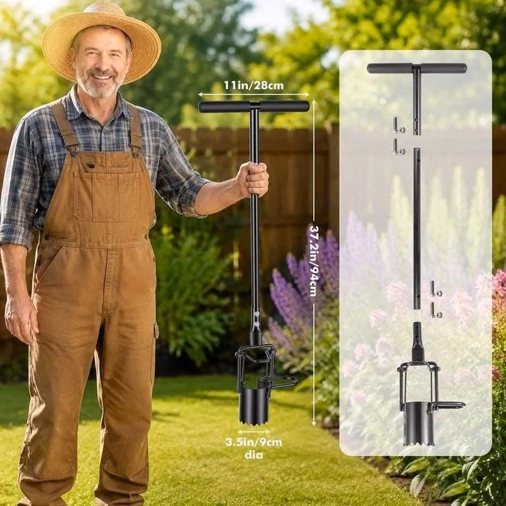 Kelvenix Long Handle Garden Bulb Planter in Black, 100g – 2