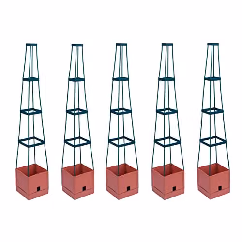 Garden Grow Self Watering 4 Tier Jumbo Tomato Tower Planter, Brown, Height: 150 cm