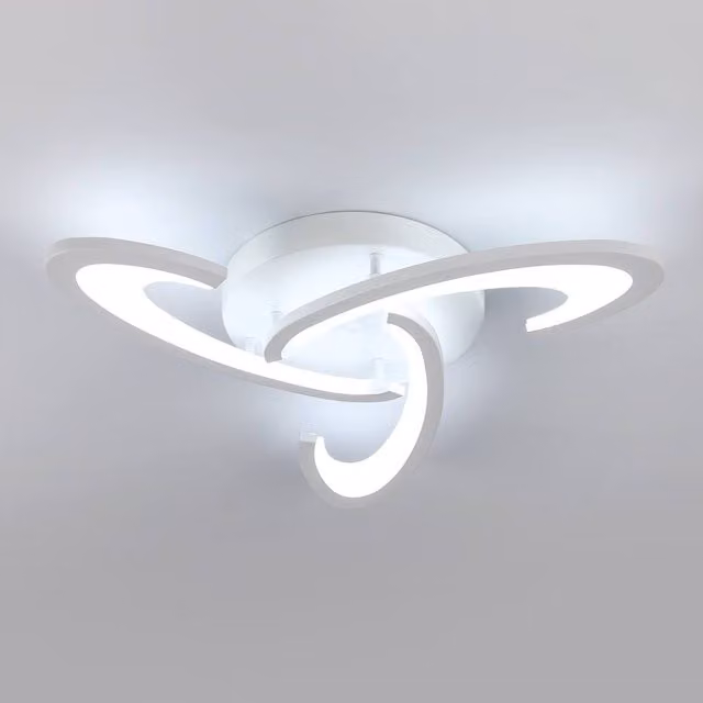 Pheashine Modern Curved Blade LED Ceiling Light, 36W, White