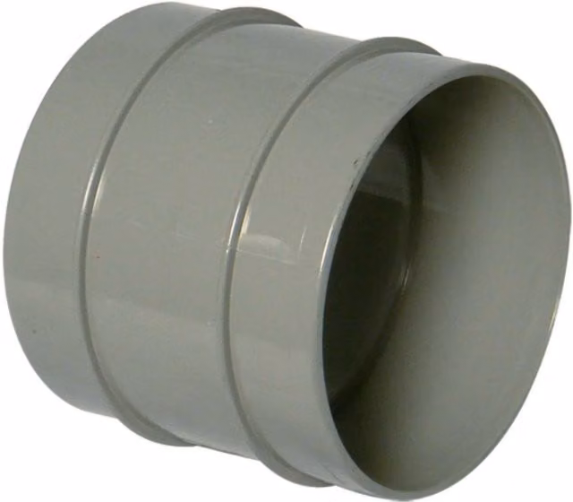 FloPlast Grey Plastic Solvent Weld Soil Double Socket Coupling
