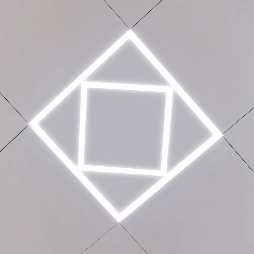 ENER-J 40W Double Square Borderline Recessed LED Panel, White, W/D/H: 60 x 60 x 60 mm – 4