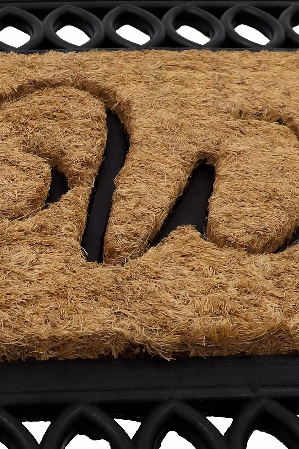 JVL Orana Embossed Coir Doormat with Non-Slip Rubber Edge, Brown/Beige, W: 40 cm, D: 70 cm – 8