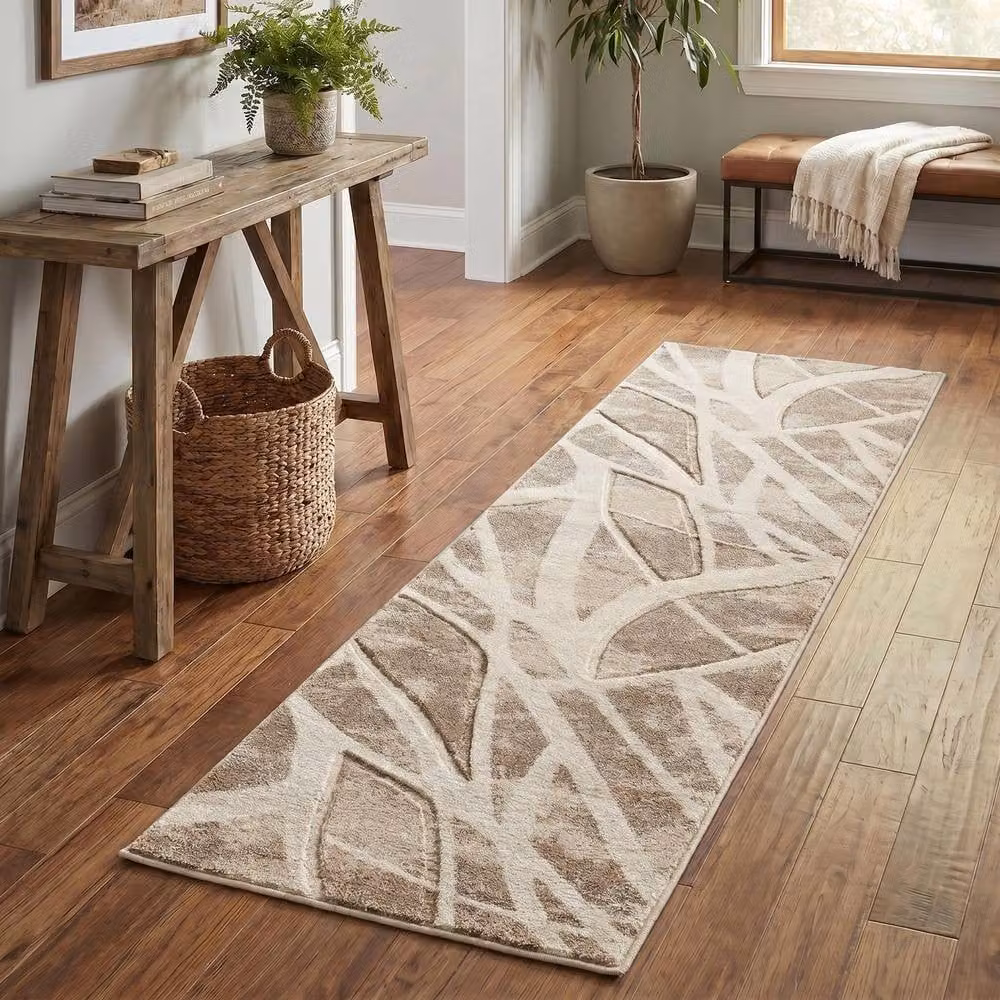 Desire Rugs Santiago Modern Geometric Patterned Carved Area Rug in Beige, W: 200 cm, L: 290 cm – 3