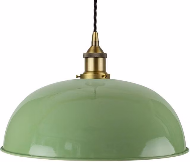 SE Home Worcester Vintage Pendant Light in Mint Green and Matt Antique Brass