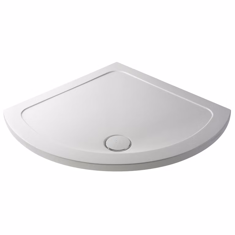 Hudson Reed Single Entry Pearlstone Square Shower Tray, White, W: 86.0 cm, D: 86.0 cm, H: 4.0 cm