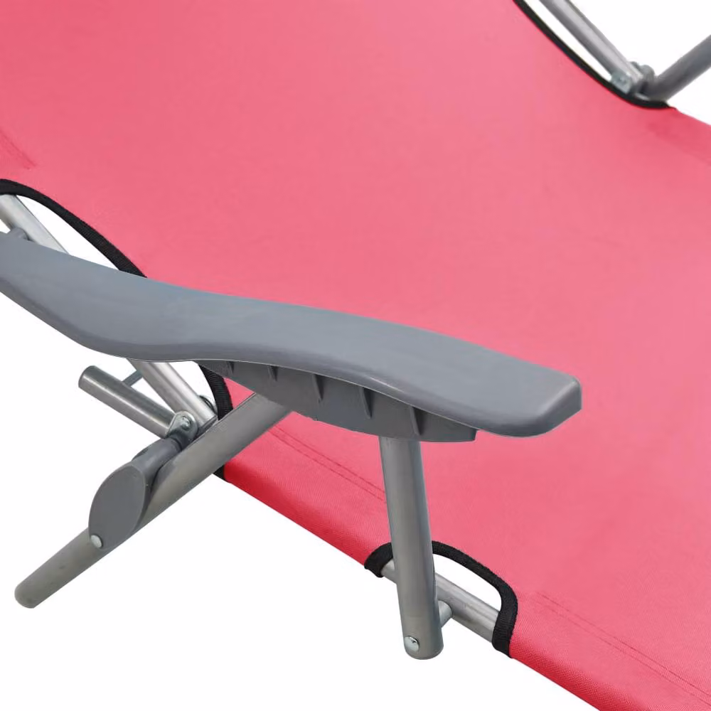 Berkfield Home Sun Lounger with Canopy in Steel Pink with Adjustable Headrest and Textilene Fabric – 2