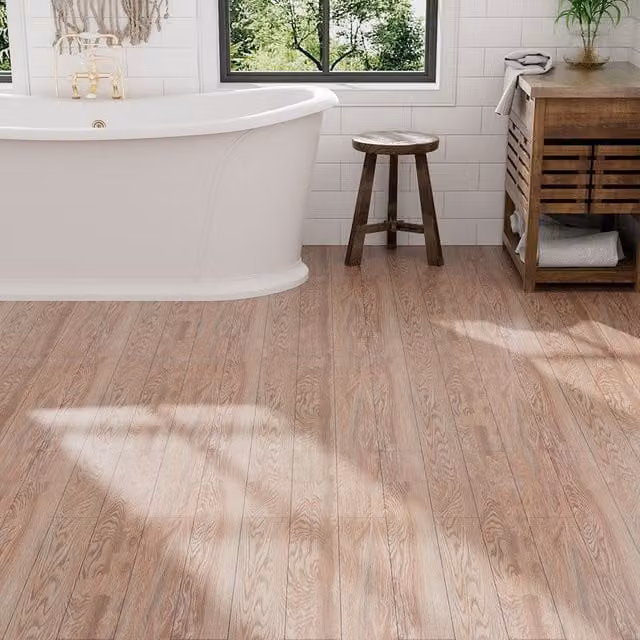 Garden Sanctuary 36 Piece Self-Adhesive Rustic Wood Look PVC Flooring Planks in Brown