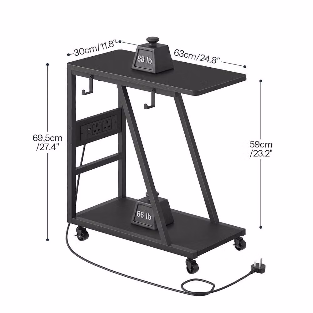 FORGEVIO Computer Tower Stand in Black, W/D/H: 63 x 30 x 69.5 cm – 2