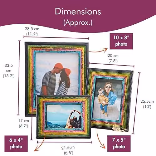 Paper High Recycled Newspaper Photo Frame in Orange, Yellow and Green, Rectangular Tabletop Design – 4
