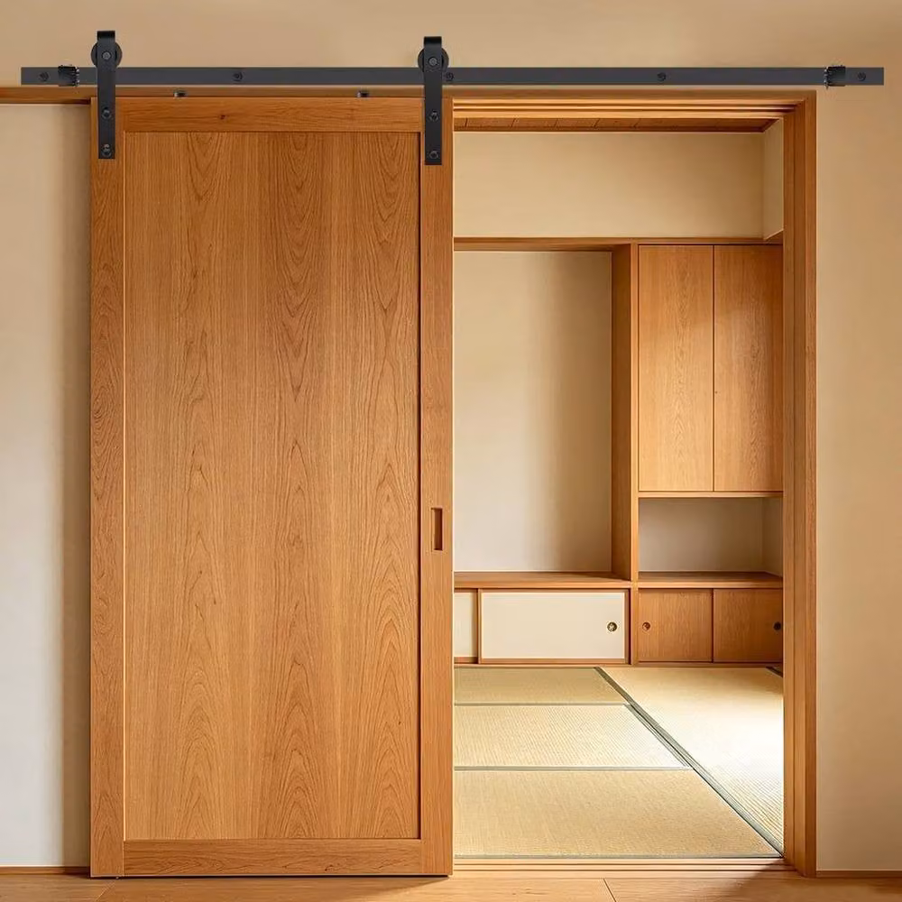 PAWNORA Sliding Barn Door Hardware Track Kit in Black – 5