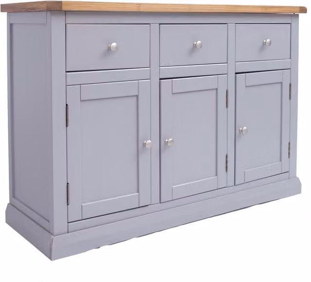 Cabinet Bits Rocca Grey 3 Door 3 Drawer Sideboard in Wood and MDF – 1