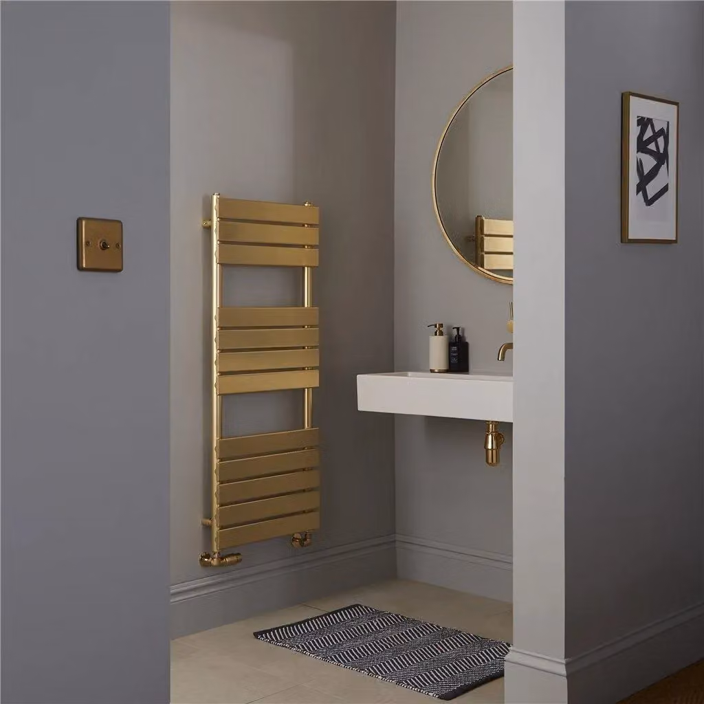 Clifton Brushed Vertical Bathroom Towel Radiator in Gold, H 120 cm x W 50 cm – 2