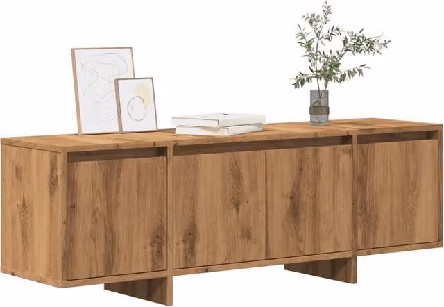 Berkfield Home Artisan Oak TV Cabinet in Brown, W/D/H: 120 x 40.5 x 40.5 cm