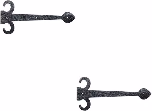 Loops Ornate Sword Hinge Decorative Door Plate, Black Antique, 2 Pairs (4 Pieces)