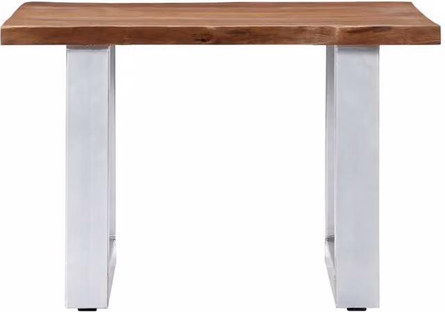 Berkfield Home Live Edge Coffee Table in Brown Solid Acacia Wood, W/D/H: 60 x 60 x 40 cm – 1