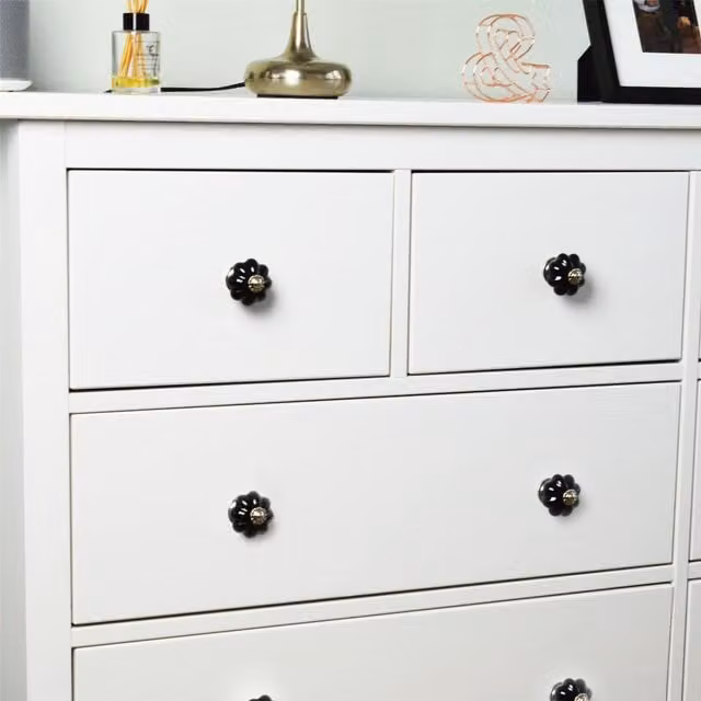 Nicola Spring Black Floral Ceramic Cabinet Knob – 1
