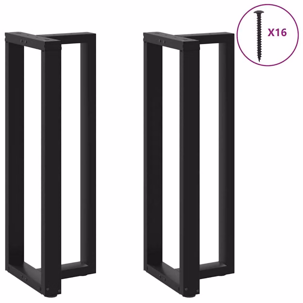 Berkfield Home T-Shaped Bar Table Legs in Matt Black Steel, 2 Pieces, W/D/H: 40 x 35 x 110 cm – 2