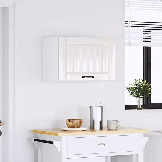 Berkfield Home Lucca High Gloss White Wall Mounted Kitchen Cabinet W/D/H: 60.0 x 31.0 x 40.0 cm