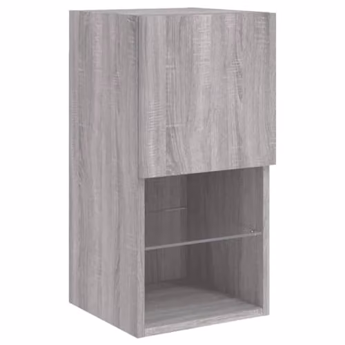 vidaXL Modern TV Cabinet with LED Lights in Grey Sonoma, W/D/H: 60 x 30.5 x 30 cm