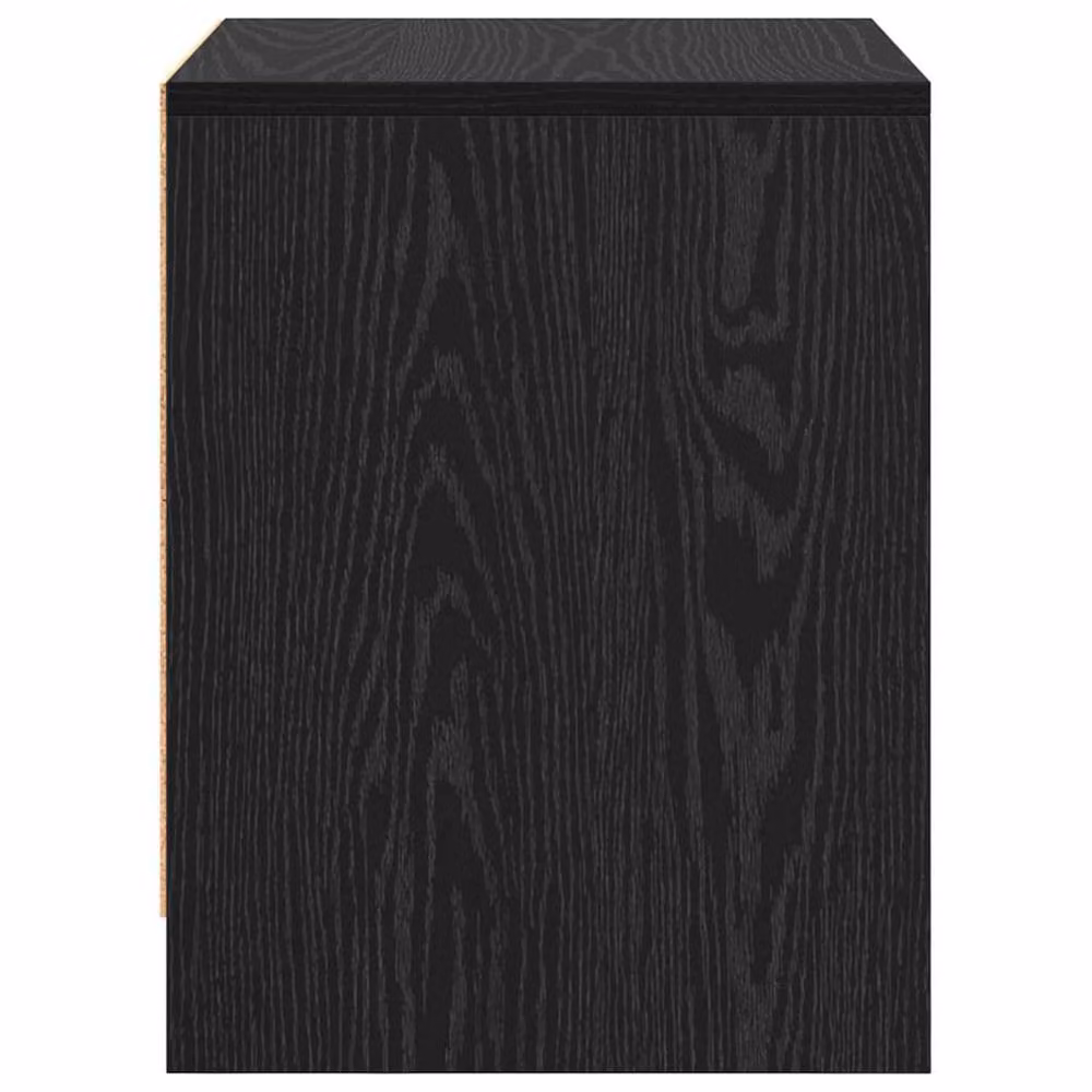 Berkfield Home Black Oak Bedside Cabinet in Rustic Engineered Wood – 6