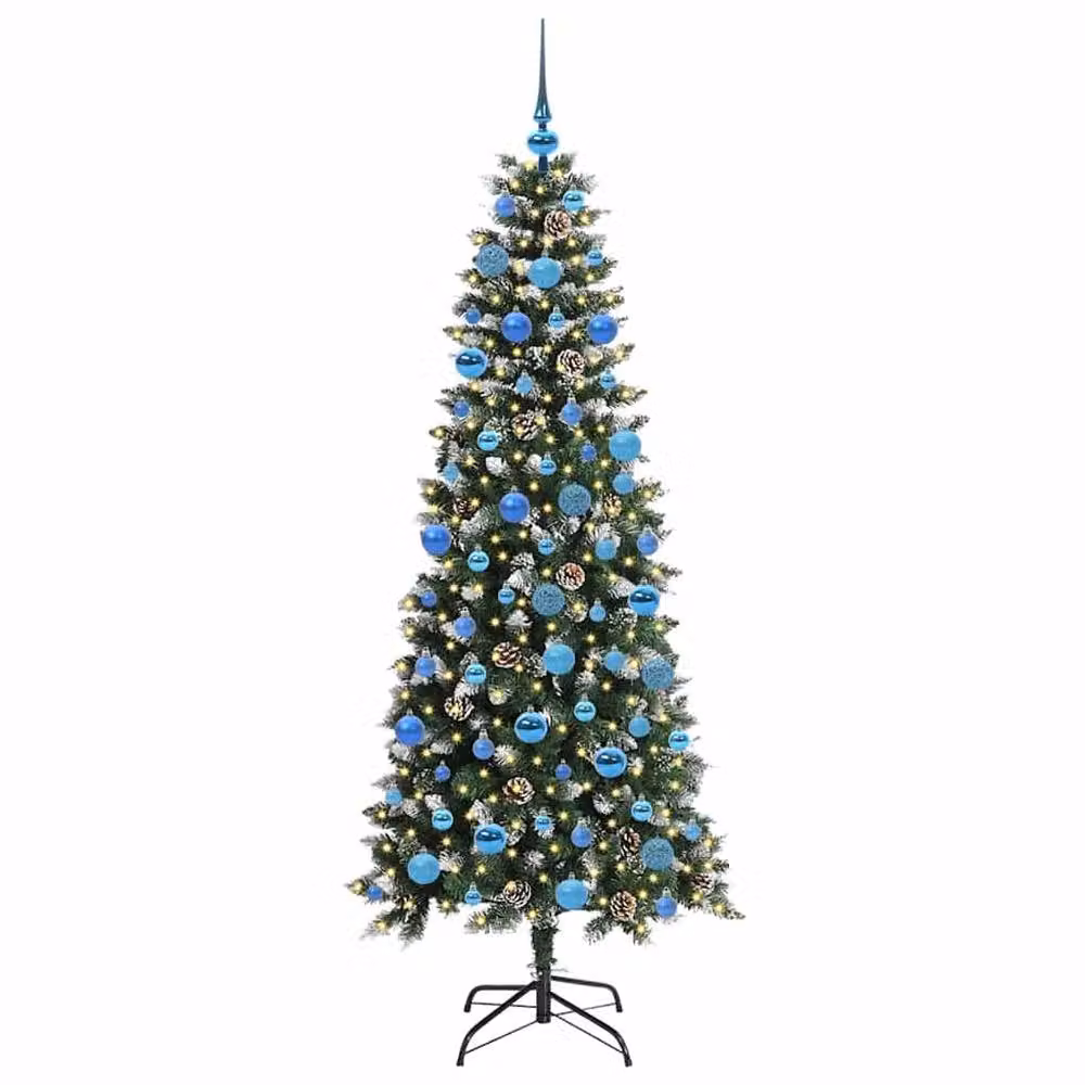 Berkfield Home Artificial Christmas Tree with 300 LEDs, Green, H x W x D: 180 x 76 x 76 cm – 3