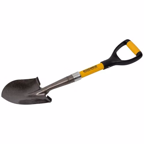 Roughneck Micro Shovel with Round Blade and Green Fibreglass Handle – 1