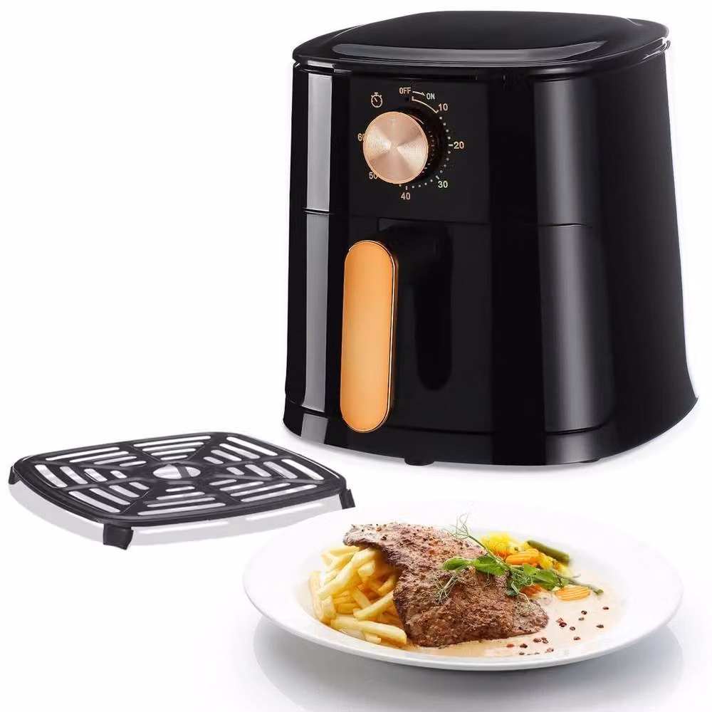 NESTLUNE 5.5L Manual Air Fryer Large Healthy Oil-Free Oven in Black, W: 100 cm, D: 15 cm, H: 15 cm – 5