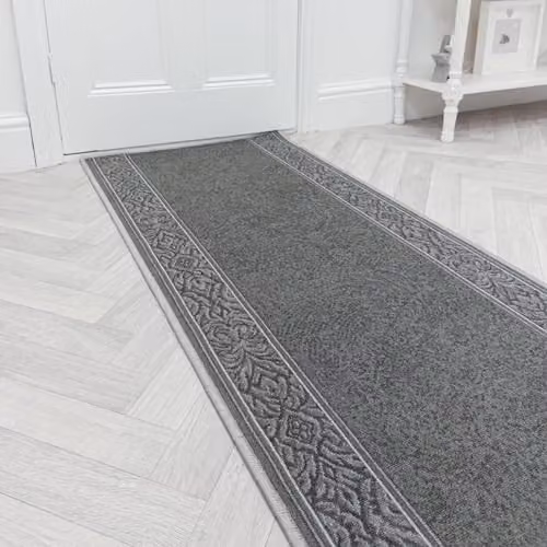 runrug Loop Pile Hallway Runner Rug in St Tropez Grey, W: 100 cm, L: 300 cm
