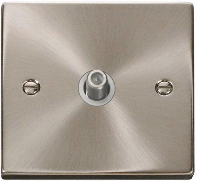 SE HOME Satin Brushed Chrome 1 Gang Surface Mount Socket in White and Silver
