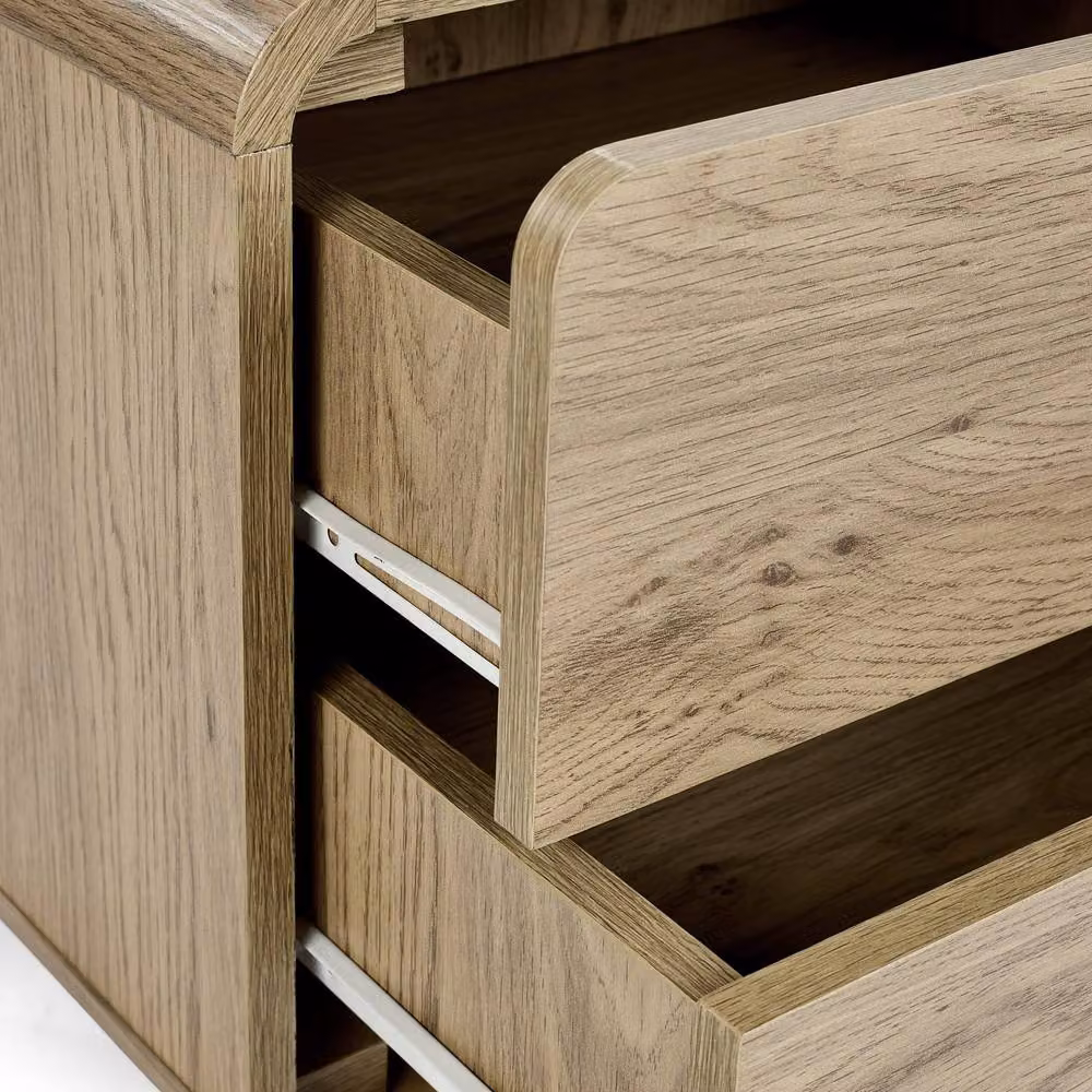 Cheshire Premium Freya 2 Drawer Oak Bedside Unit in Beige – 3