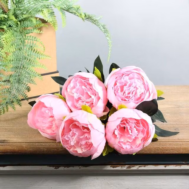 Kingsbury Gifts Artificial Arundel Peony Bunch, Pink, Height: 38 cm