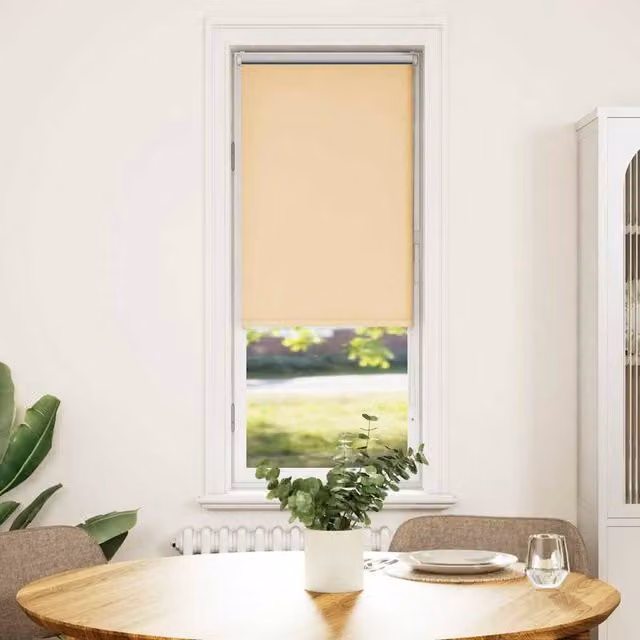Berkfield Home Blackout Roller Blind in Beige, Thermal Insulating Polyester, W: 50 cm, H: 175 cm