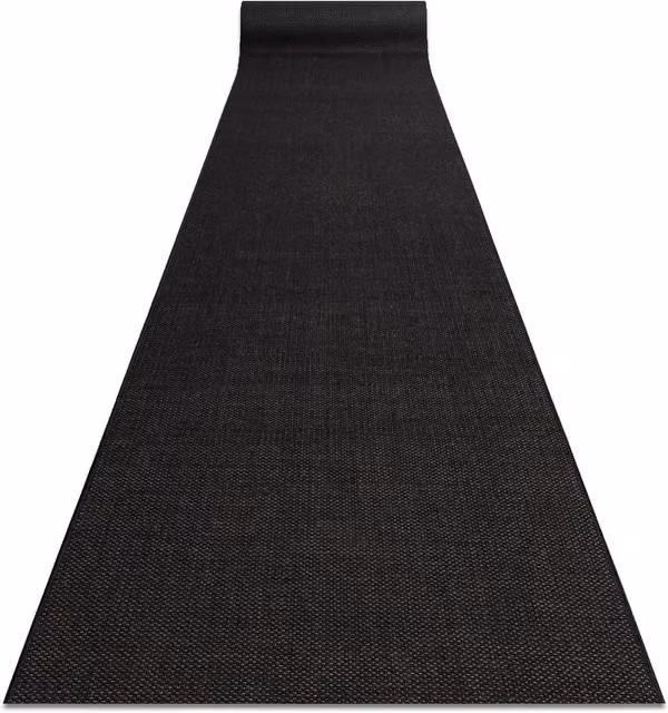 RugsX Floorlux Sisal and Polypropylene Runner in Black, W/D: 120 x 100 cm