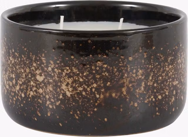 Perch & Parrow Zera Ceramic Reactive Glaze Candle with 1 Wick in Black