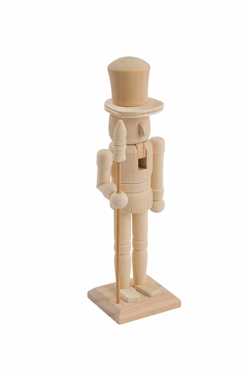 Living and Home Classic Unfinished Wooden Nutcracker Figurine Christmas Tabletop Decoration in White, Brown and Beige – 3