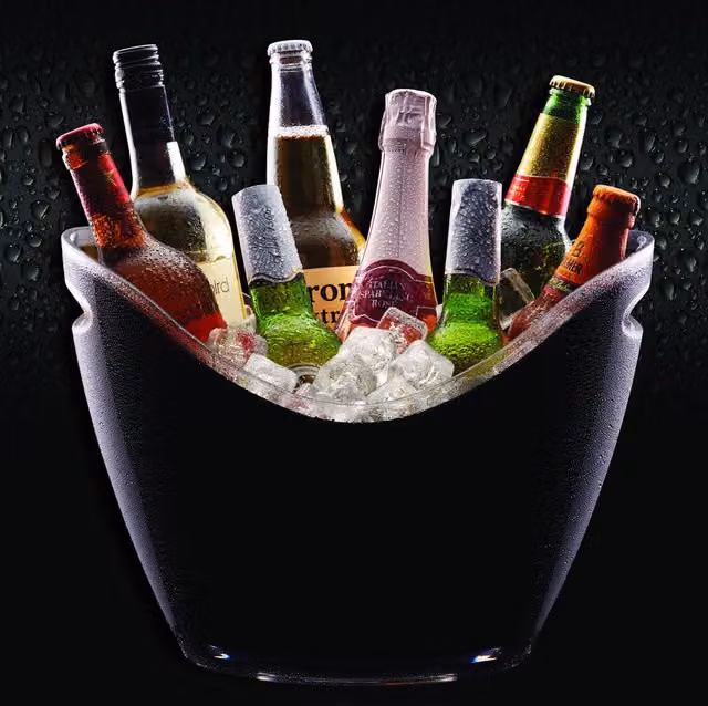 BarCraft Black Acrylic Drinks Pail Cooler